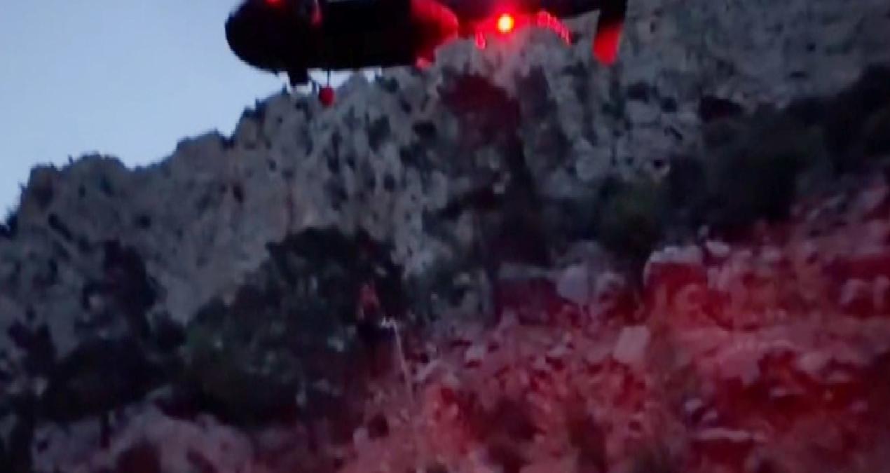 Araç yolu bulunamadı, helikopterle kurtarıldı