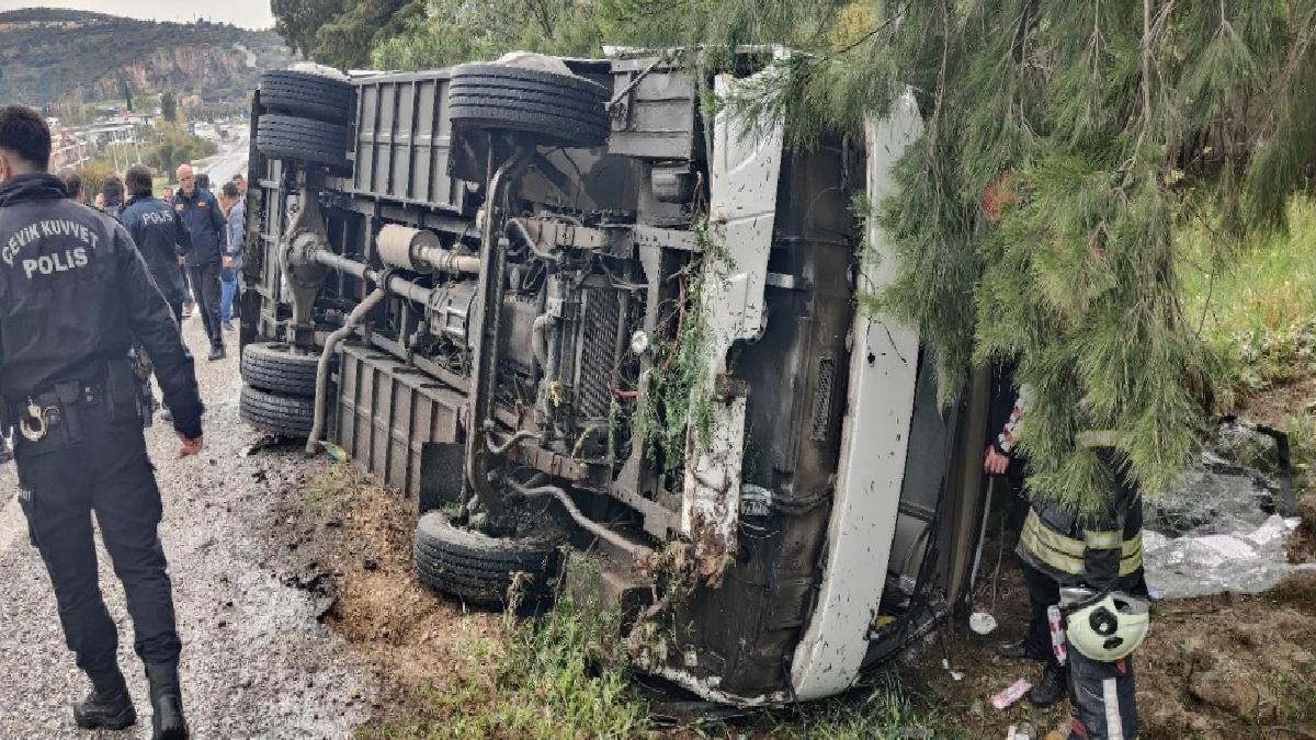 Aydın’da servis aracı devrildi: 12 yaralı
