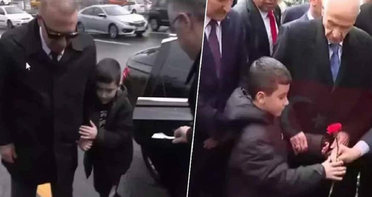 Çakarlı araçla gelmişti… Bahçeli’nin yanına çağırdığı çocuk bakın kim çıktı