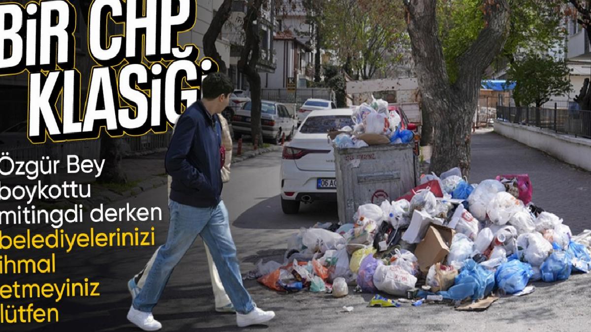 Çankaya’da belediye işçileri, iş yavaşlatarak çöpleri toplamadı