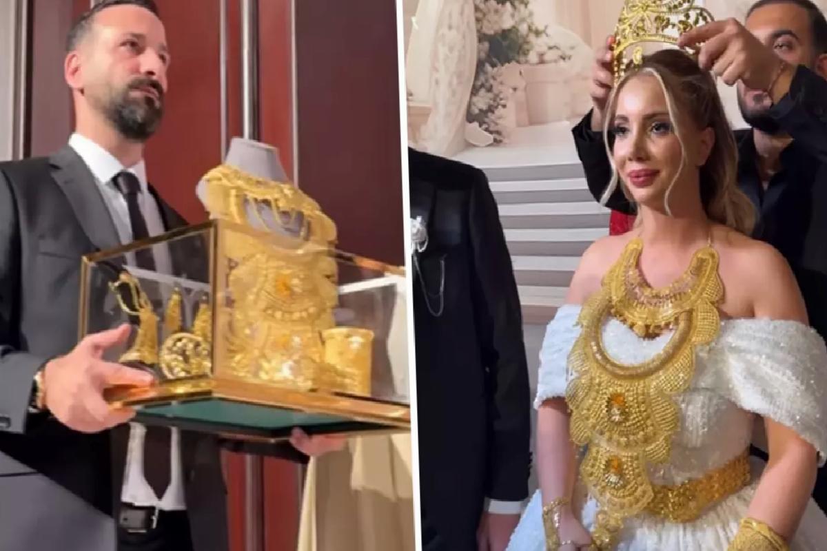Fenomen Aleyna Dalveren düğününde takılan altınları taşımakta zorlandı