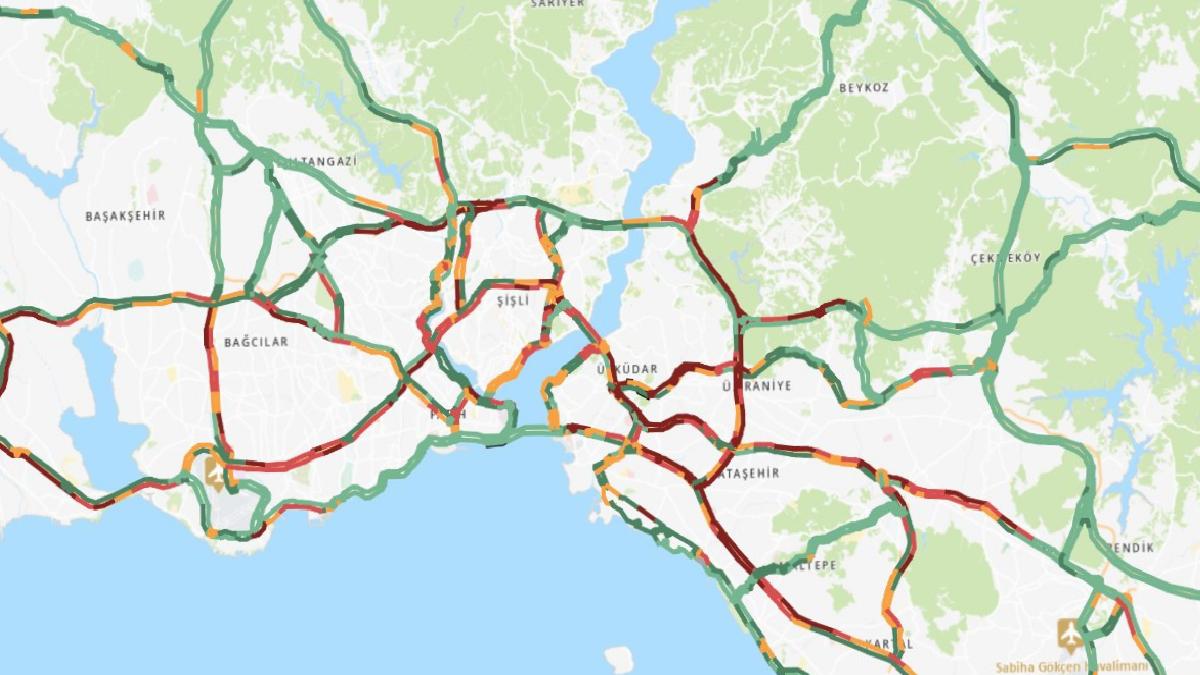 İstanbul trafiğinde yağmur yoğunluğu