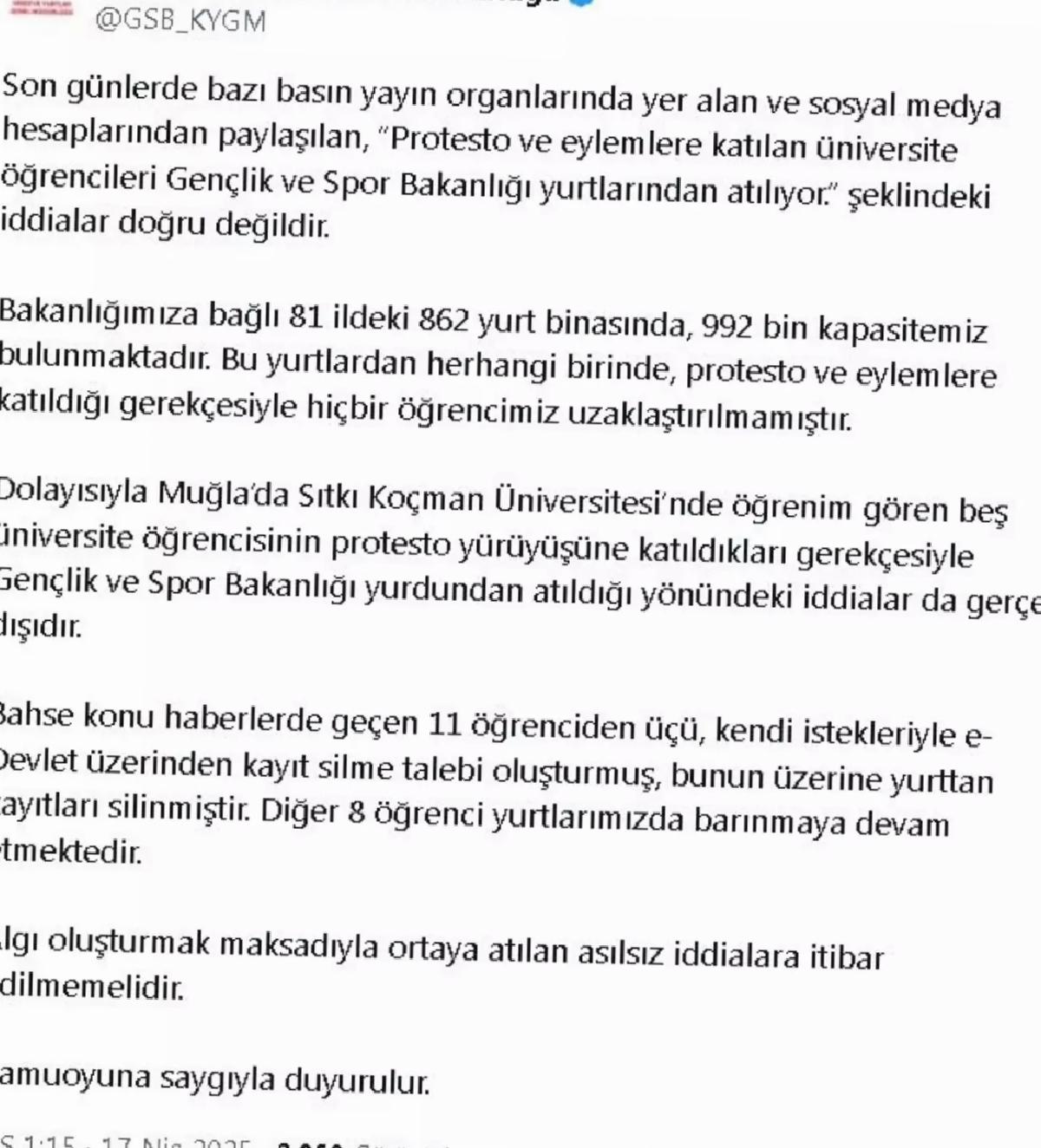 KYGM’den Yurt Atma İddialarına Yanıt