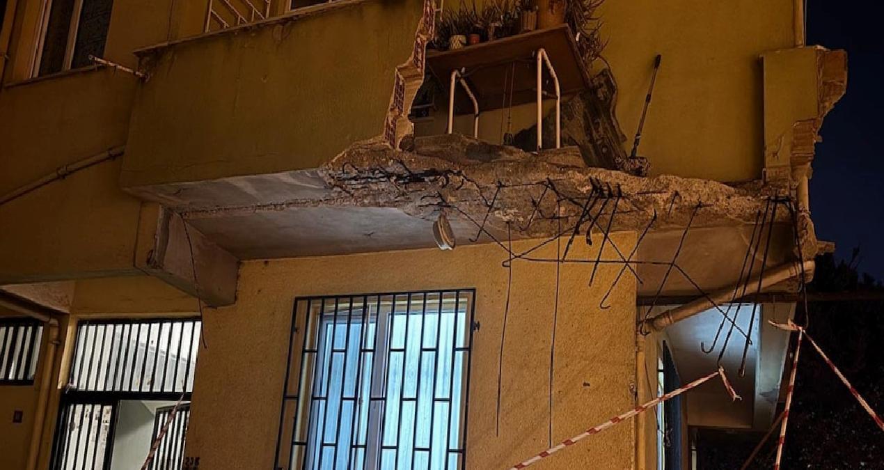 Pendik’te bir dairenin balkonu çöktü