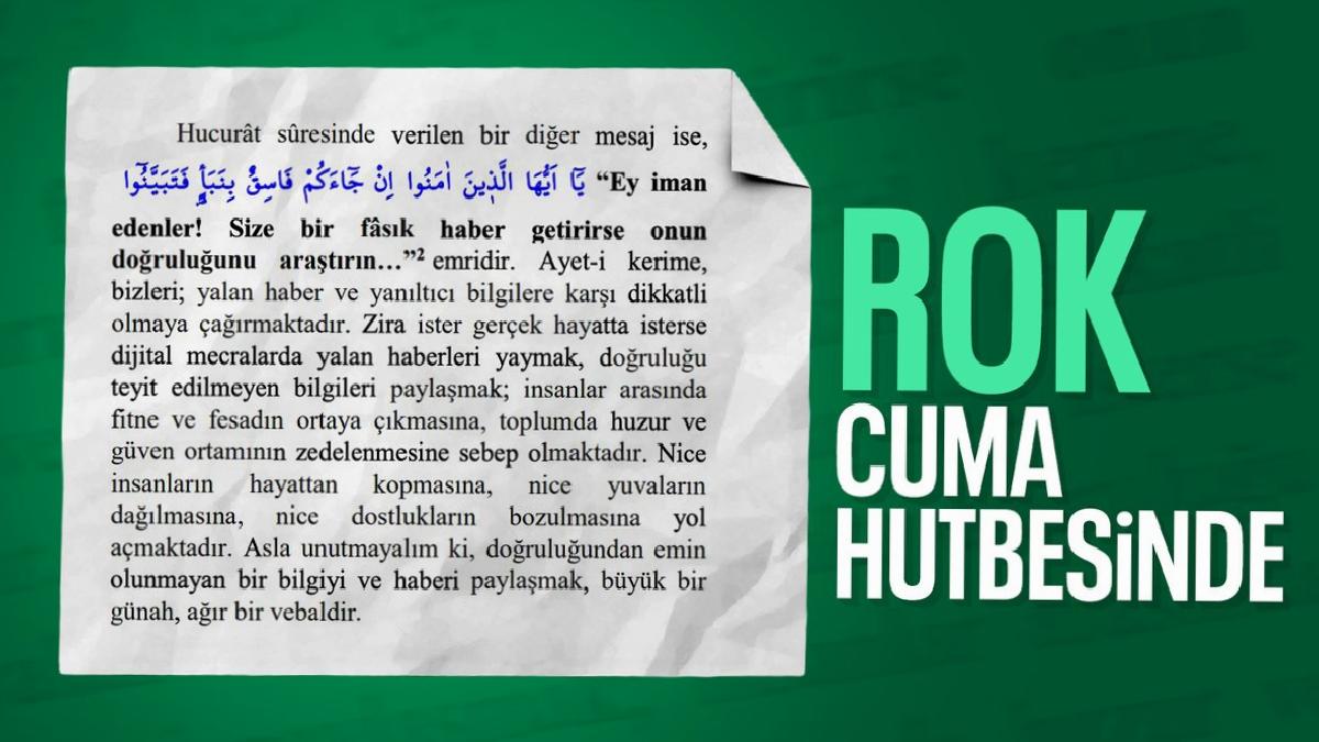 Rasim Ozan Kütahyalı’nın haberi cuma hutbesine konu oldu