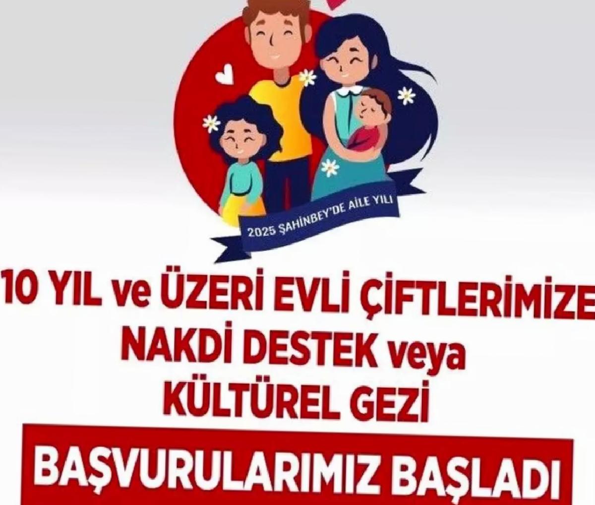Şahinbey Belediyesi’nden 10 Yıl Evliliği Olan Çiftlere Nakdi Destek