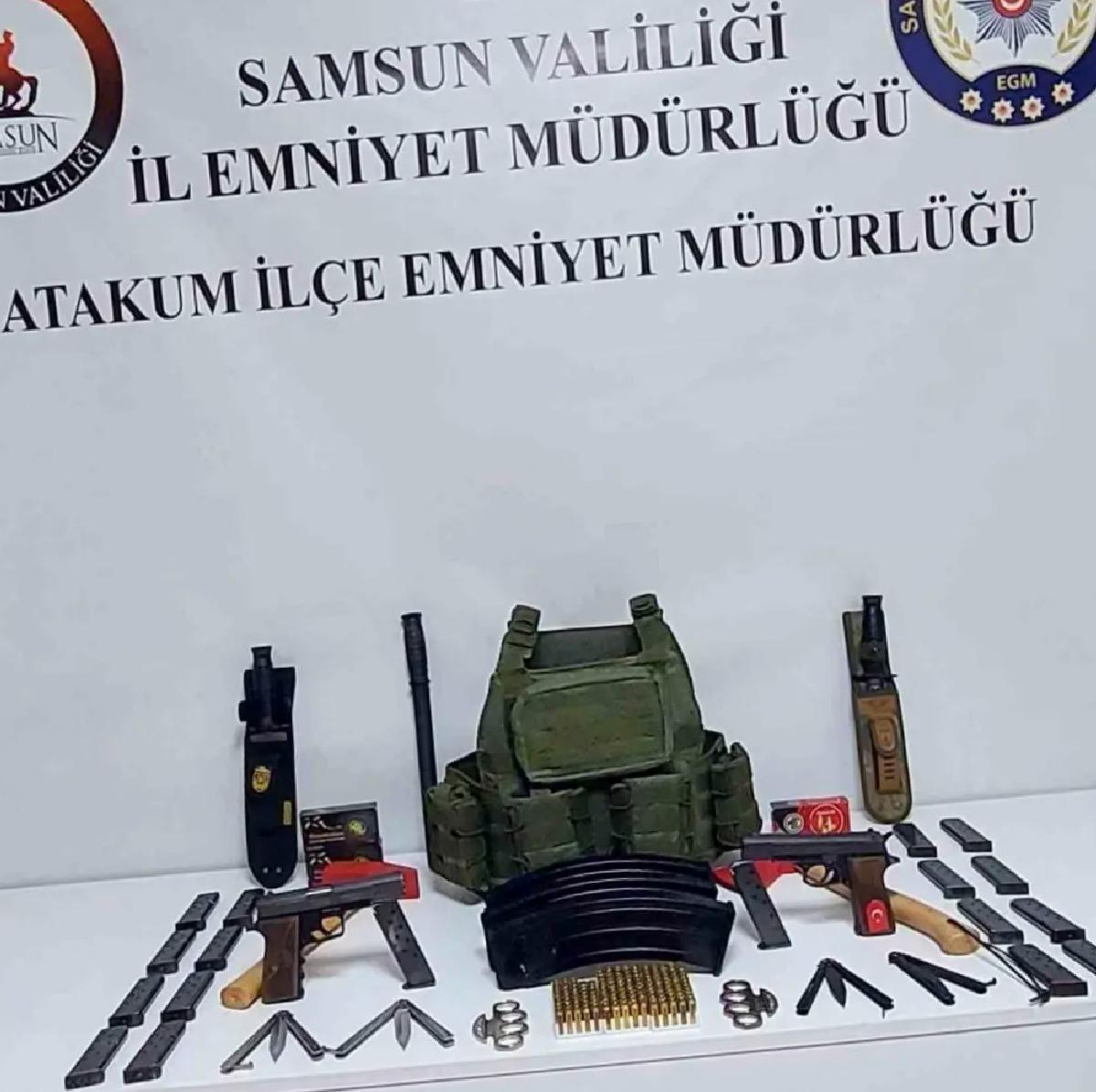 Samsun’da Tehdit ve Silah Ele Geçirildi