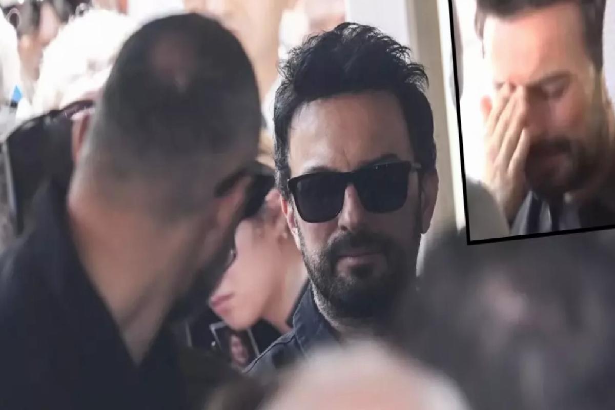 Törende kendini tutan Tarkan, cenaze aracında gözyaşlarına boğuldu