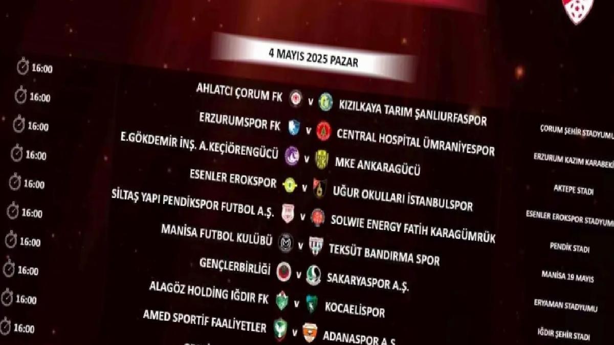 Trendyol 1. Lig 37. Hafta Programı