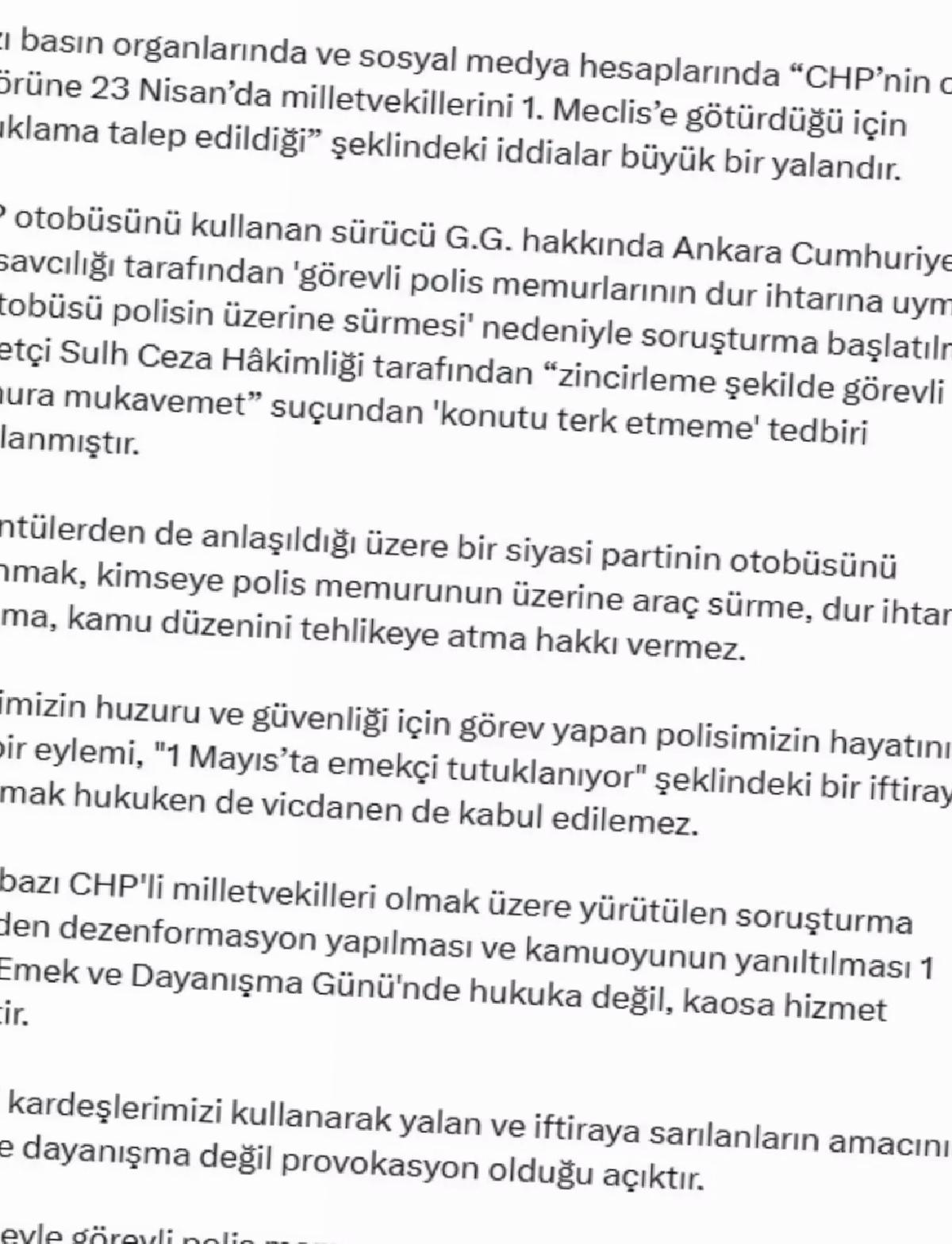 Adalet Bakanı Tunç’tan CHP Açıklaması