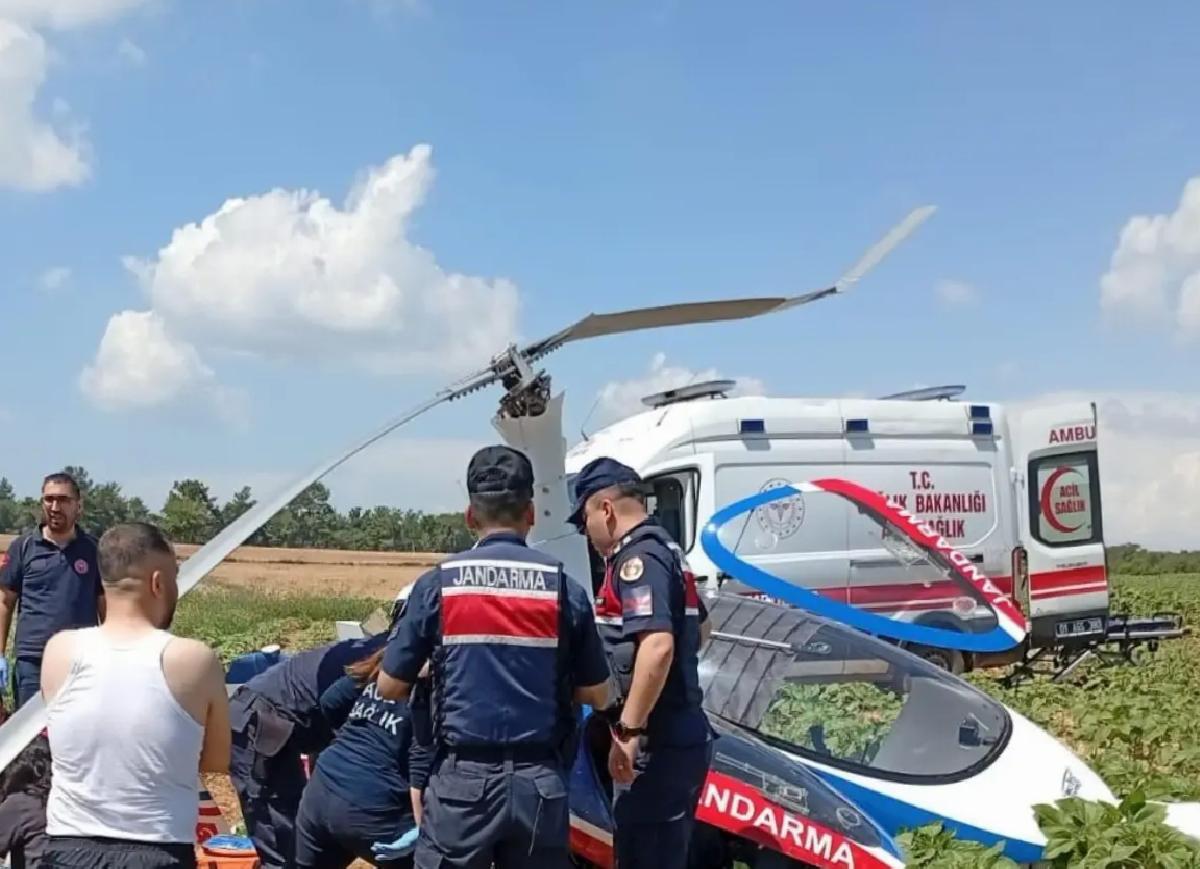 Adana’da Jandarma Cayrokopteri Sert İniş Yaptı