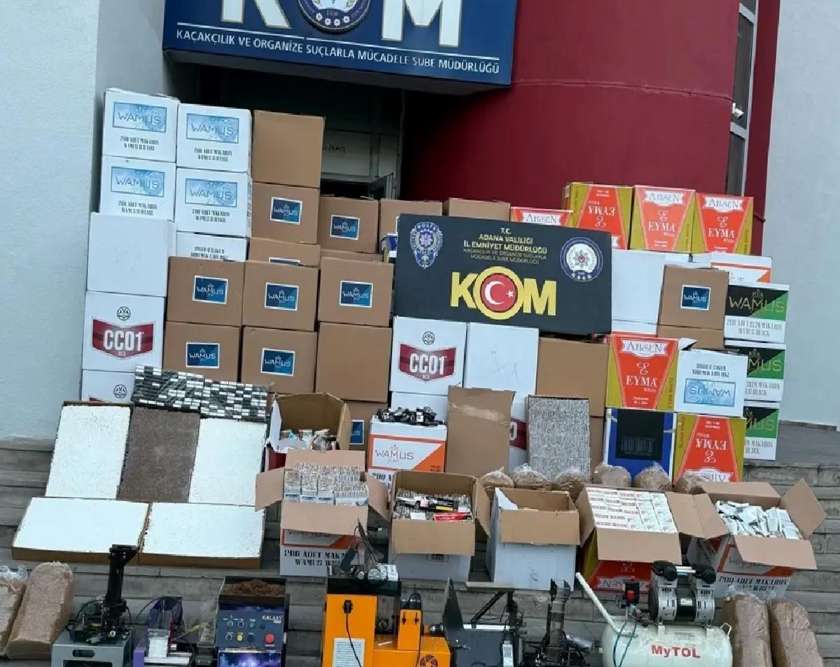 Adana’da Kaçak Makaron Operasyonu