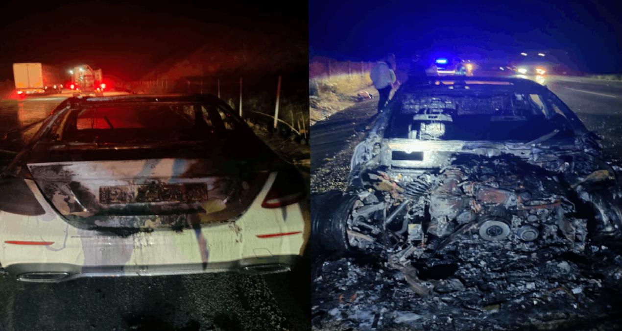 Adana’da seyir halindeki otomobil alev topuna döndü