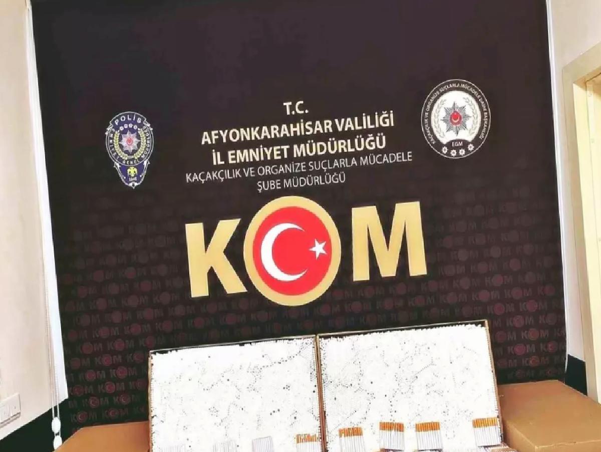 Afyonkarahisar’da 9.500 Kaçak Makaron Ele Geçirildi