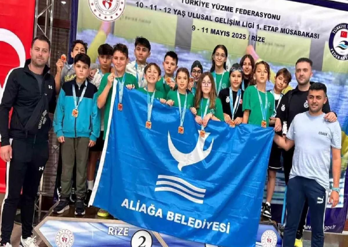 Aliağa’nın Yüzücüleri Rize’den 16 Madalya ile Döndü