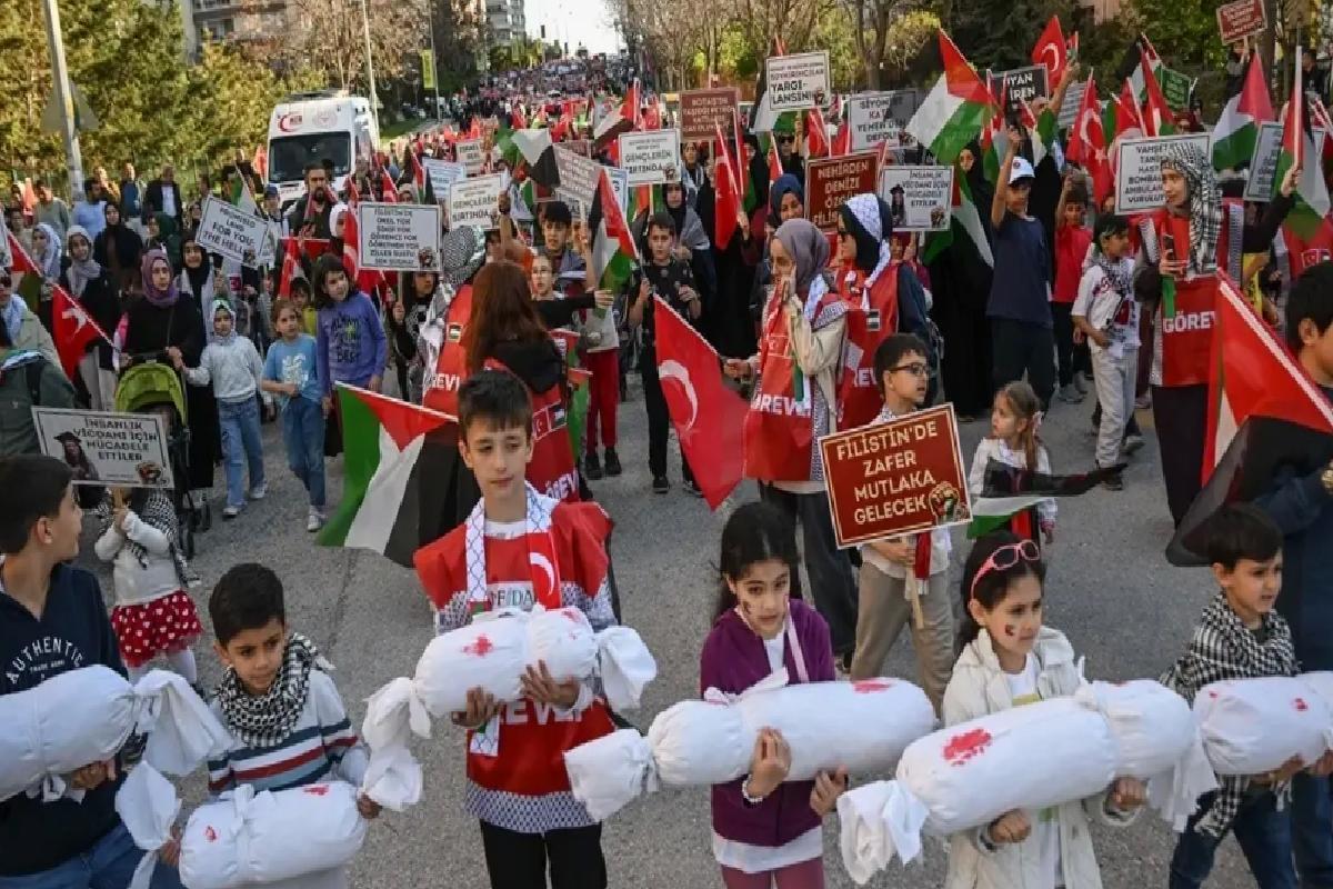 Ankara’da Filistin için Protesto