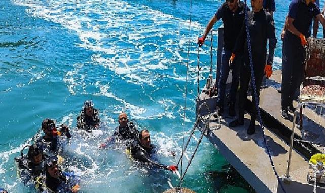 Antalya Büyükşehir Belediyesi’nden Kaleiçi Yat Limanı’nda deniz dip temizliği