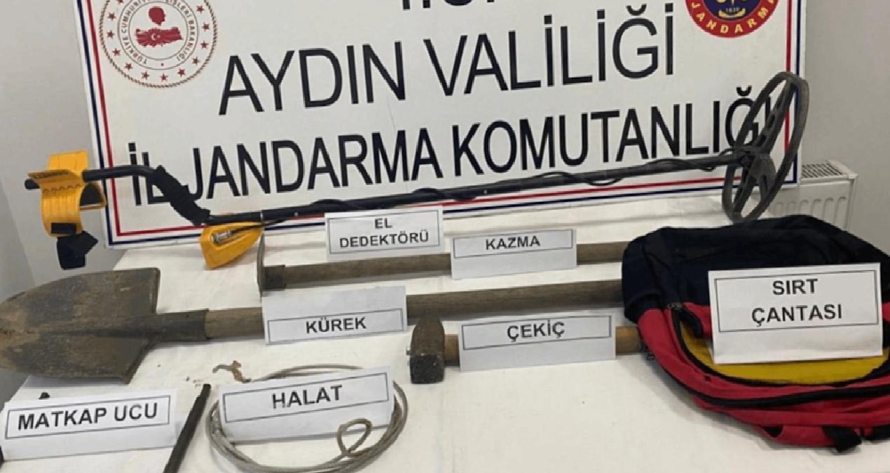 Aydın’da SİT alanında kaçak tarihi eser kazısı yapanlara suçüstü