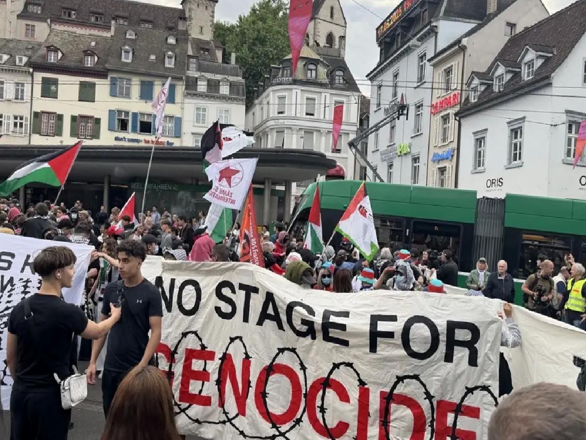 Basel’de İsrail’e Eurovision Protestosu