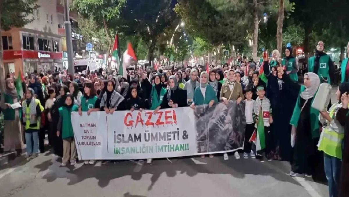 Batman’da Gazze İçin Yürüyüş