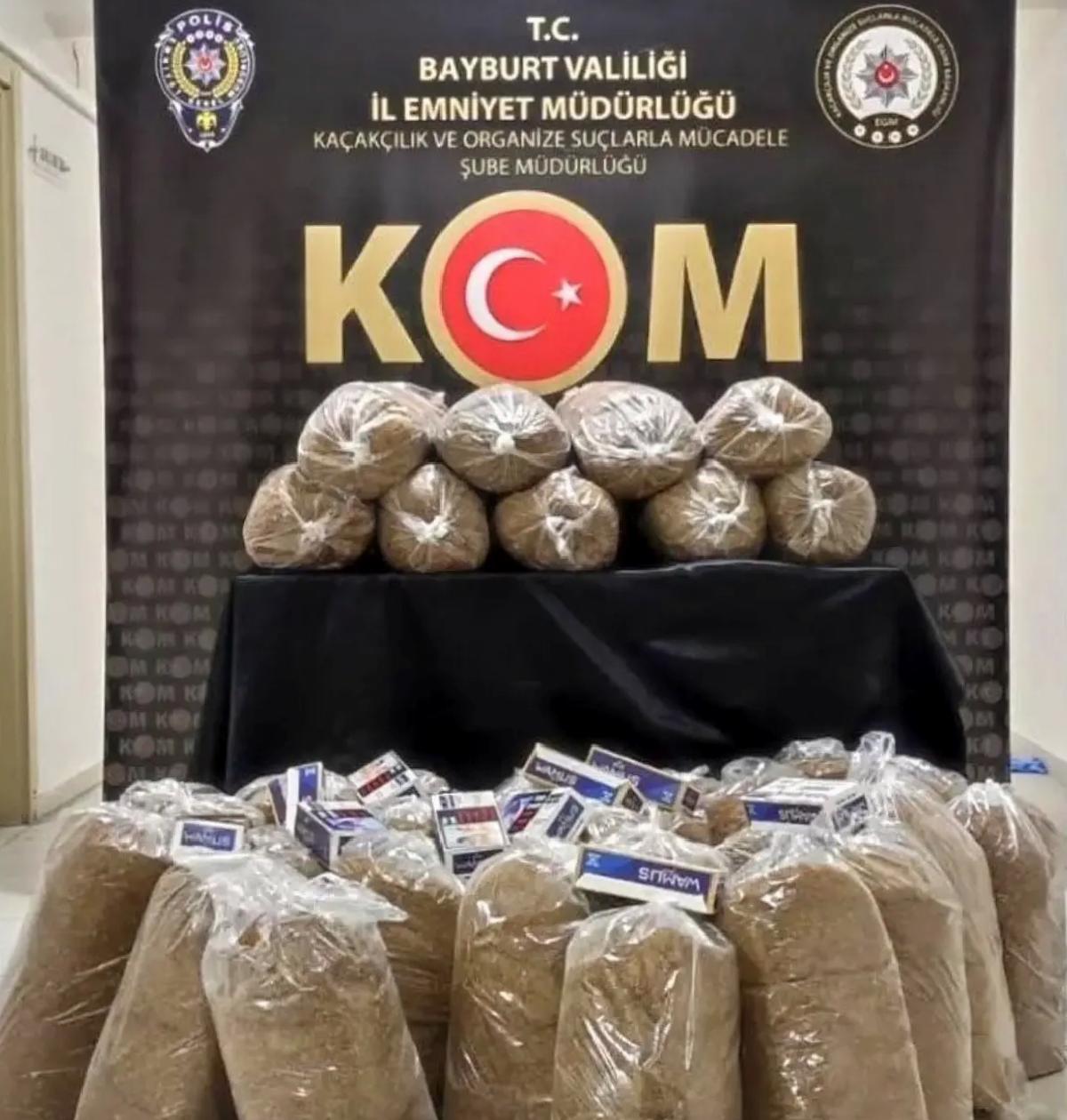 Bayburt’ta Tütün ve Makaron Ele Geçirildi