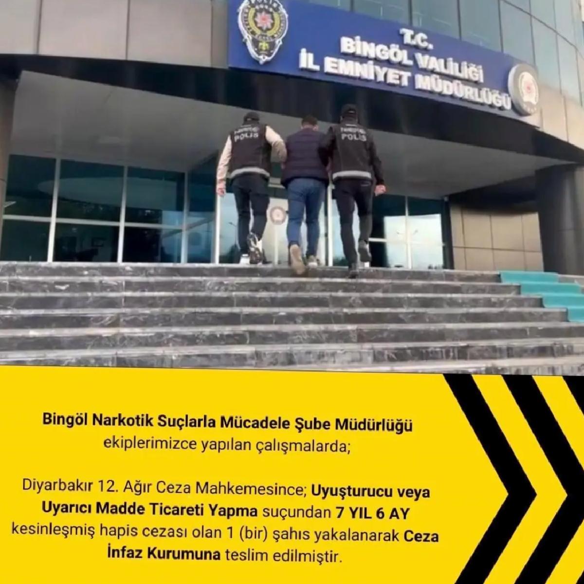 Bingöl’de 7 Yıl Hapis Cezası Olan Zanlı Yakalandı
