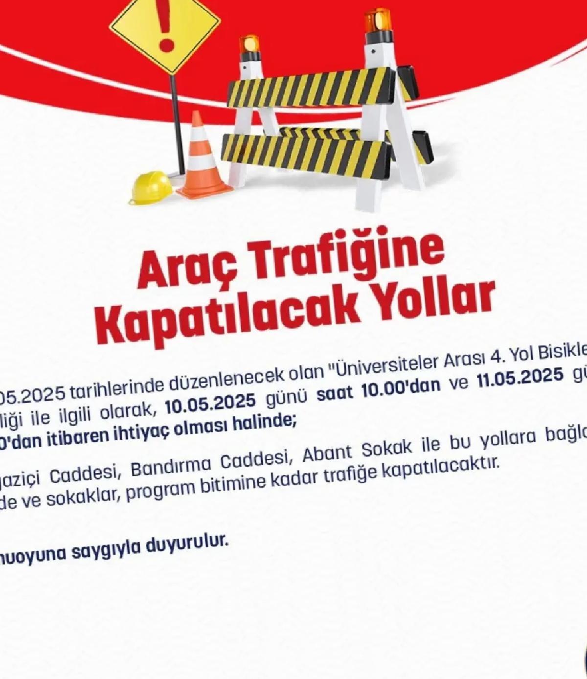 Bisiklet Yarışı Nedeniyle Yollar Kapatılacak