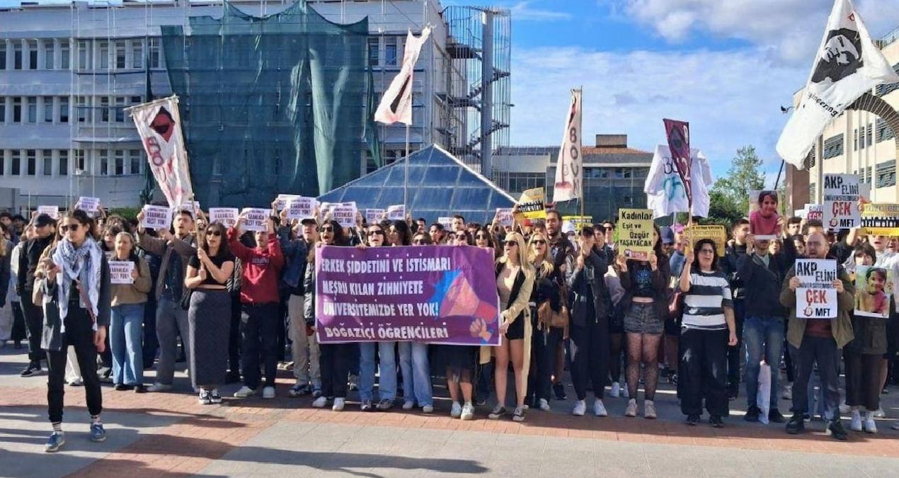Boğaziçi Üniversitesi’nde Nurettin Yıldız protesto edildi! Polis okula girdi