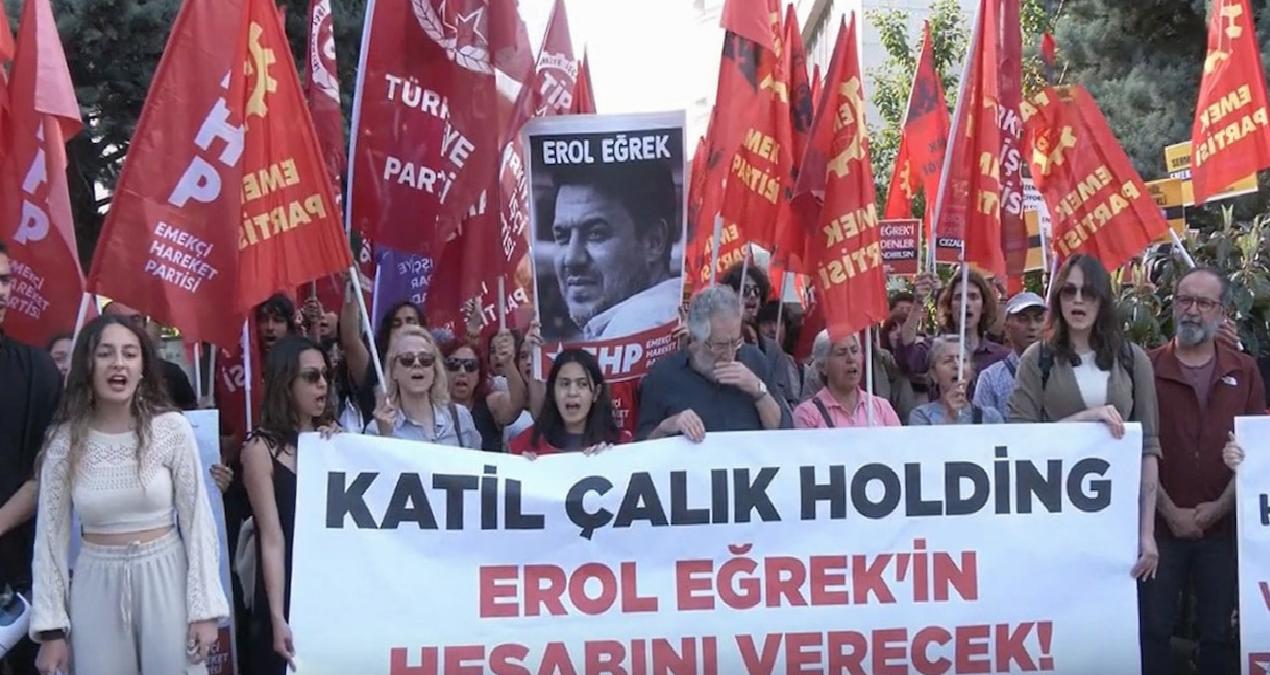 Çalık Holding önünde Erol Eğrek protestosu
