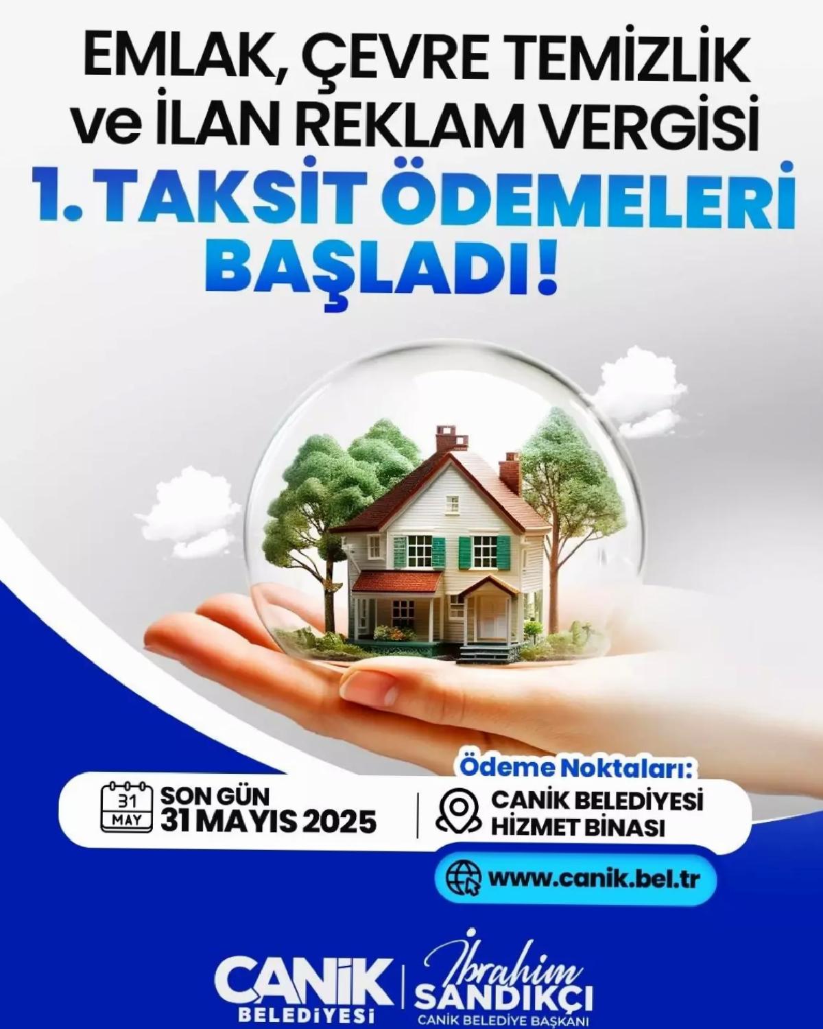 Canik’te 2025 Vergi Ödemeleri İçin Son Tarih 31 Mayıs