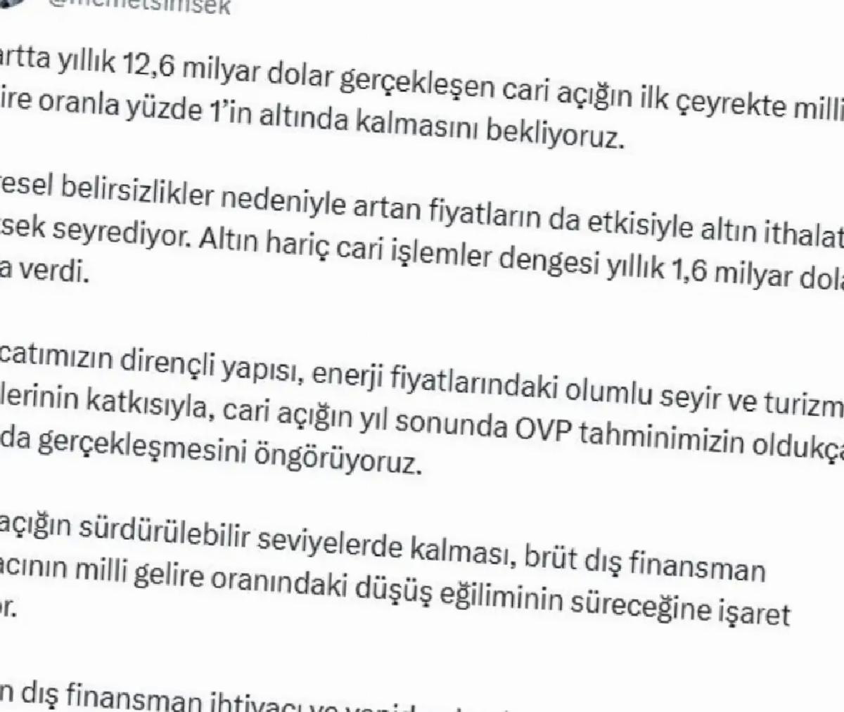 Cari Açık Yıl Sonunda Beklentinin Altında Kalacak