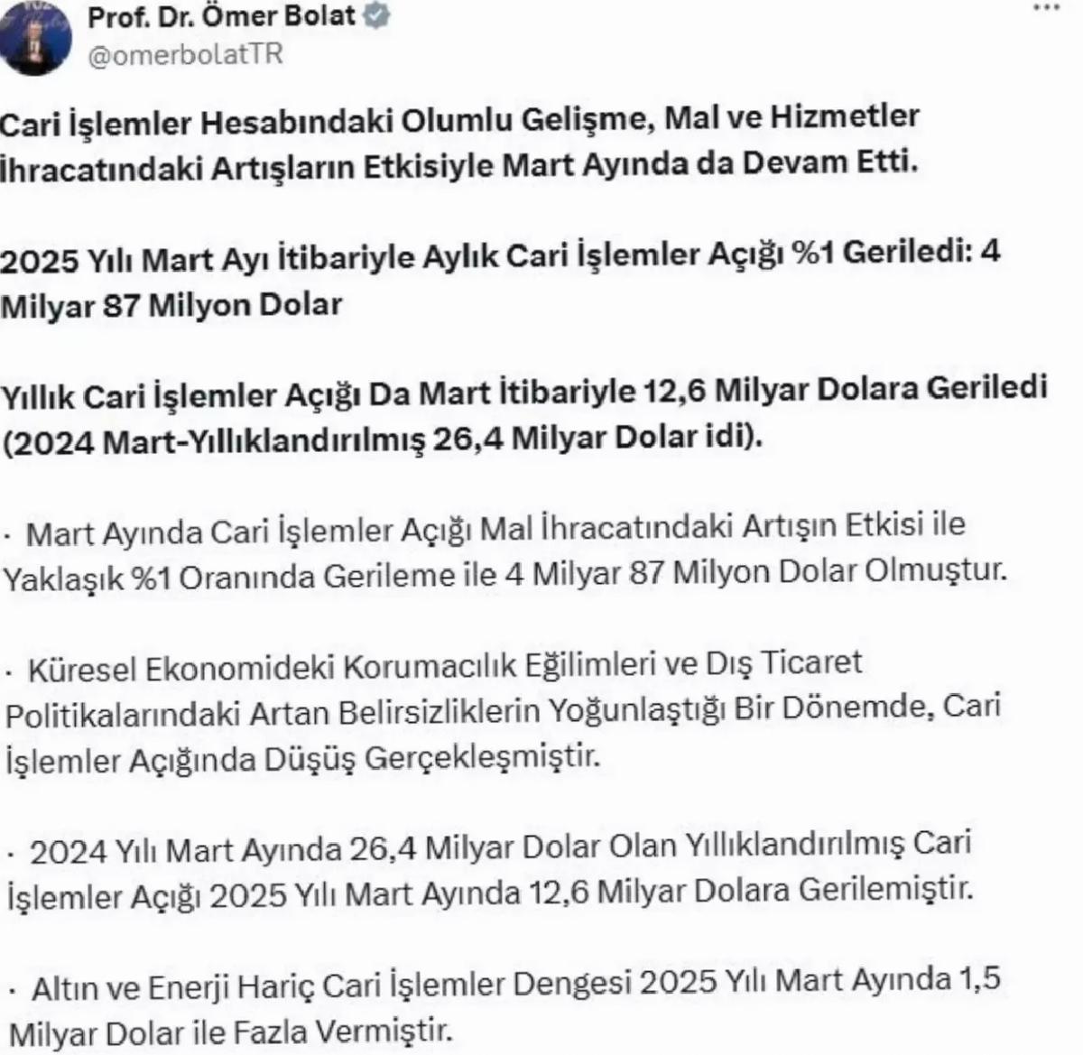 Cari İşlemler Açığı 2025’te Yükseliş Bekliyor