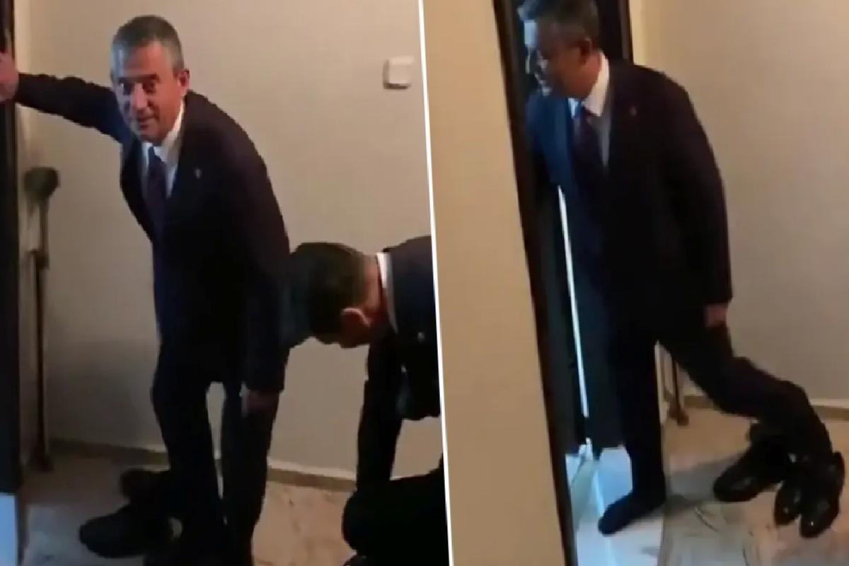 CHP lideri Özel kız isteme merasimi için gittiği evde görüntülendi