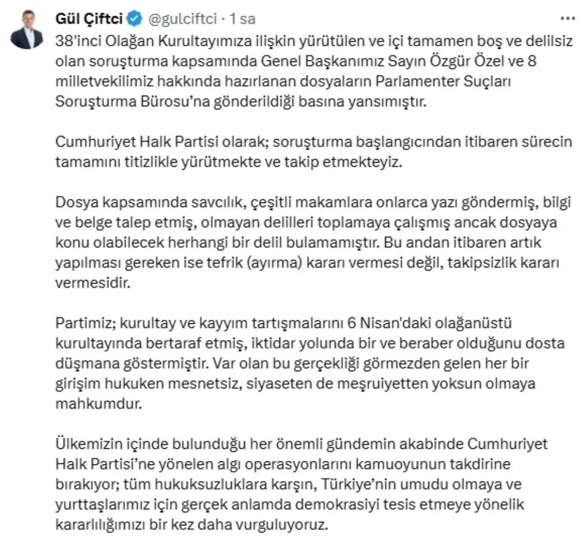 CHP’den Kurultay Soruşturmasına Tepki