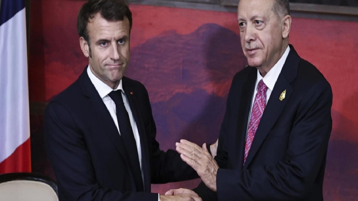Cumhurbaşkanı Erdoğan, Macron ile görüştü