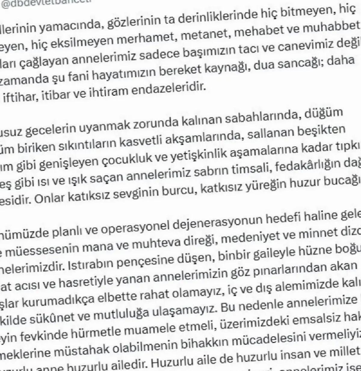 Devlet Bahçeli’den Anneler Günü Mesajı