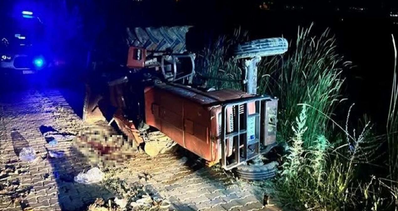 Devrilen traktörün sürücüsü öldü, eşi yaralandı