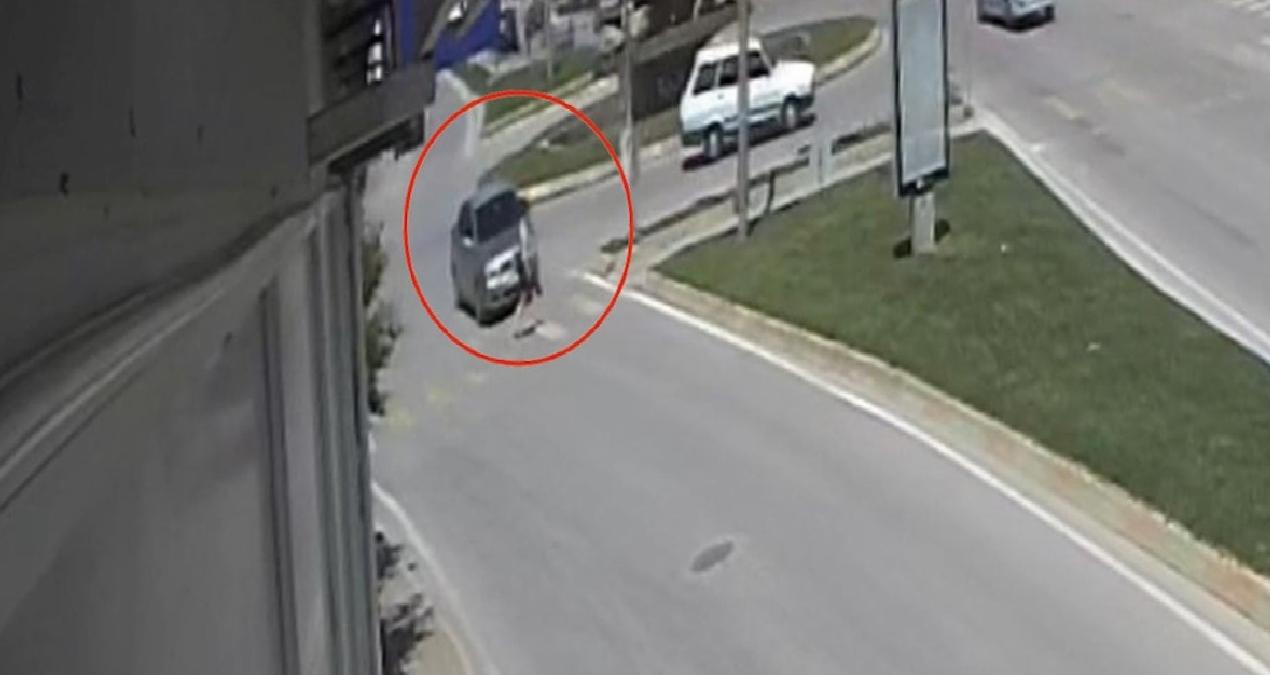 Edirne’de otomobil, yayaya çarptı: O anlar kamerada
