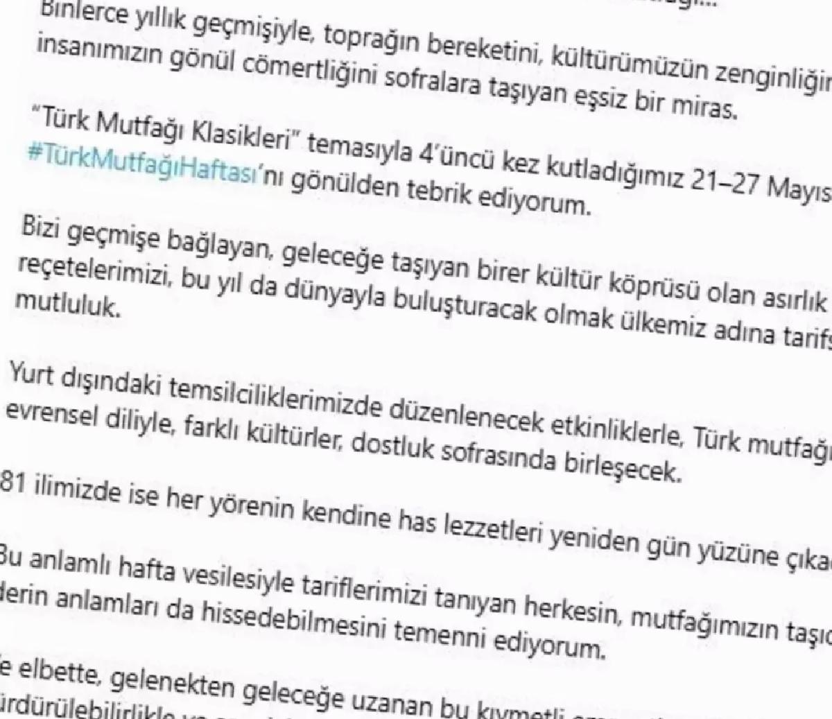 Emine Erdoğan’dan Türk Mutfağı Haftası paylaşımı