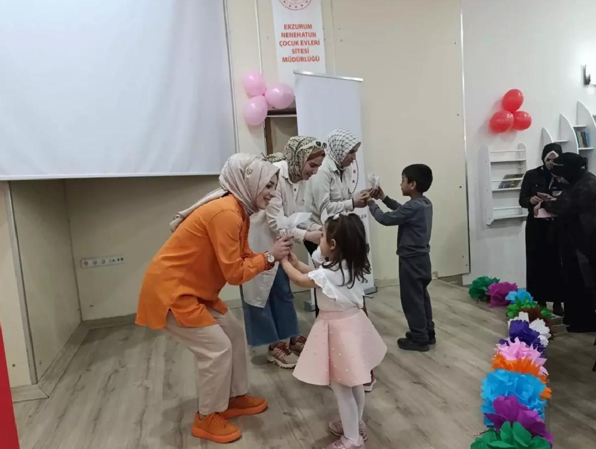 Erzurum’da koruma altındaki çocuklar, fedakar bakıcılarının Anneler Günü’nü kutladı