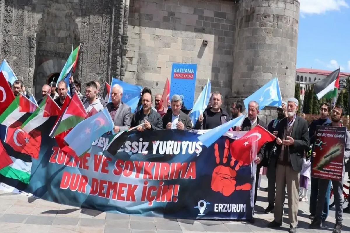 Erzurum’da sağlık çalışanları 77 haftadır Gazze için yürüyor
