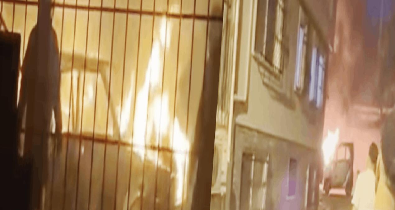 Eşini tehdit edip, ağabeyinin arabasını yaktı: O anlar kamerada