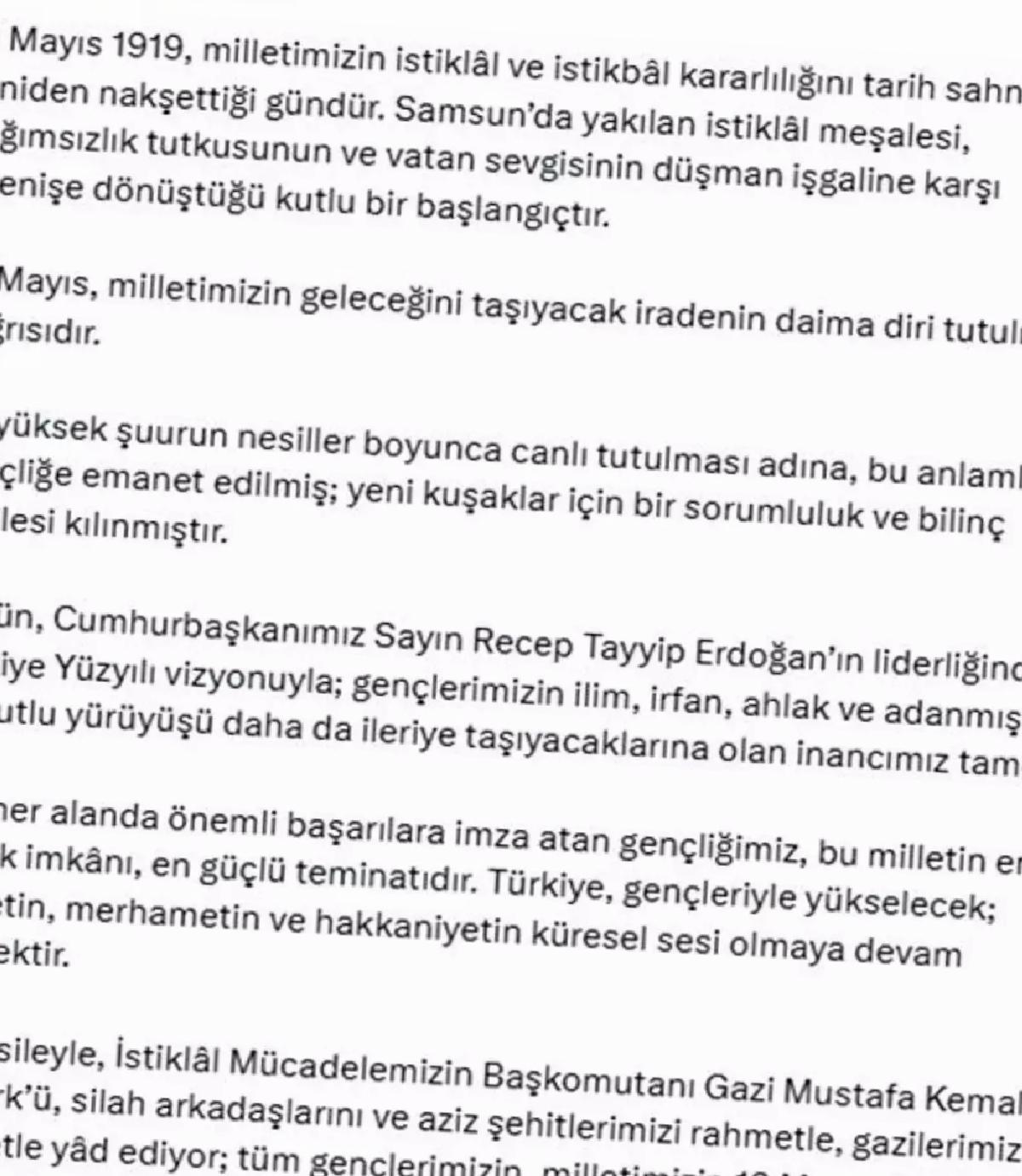 Fahrettin Altun’dan 19 Mayıs mesajı: “Milletimizin istiklal ve istikbal kararlılığıdır”