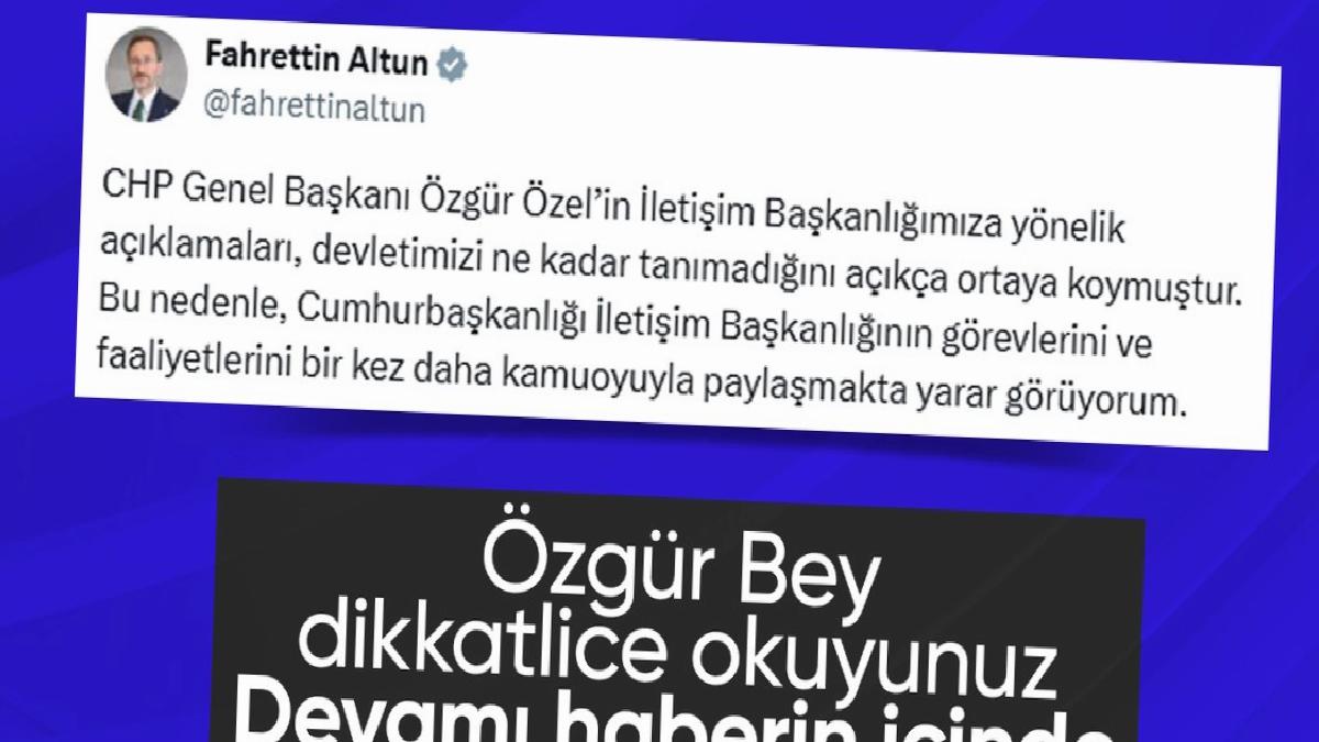 Fahrettin Altun’dan Özgür Özel’e tepki: Devletimizi tanımadığını açıkça ortaya koymuştur