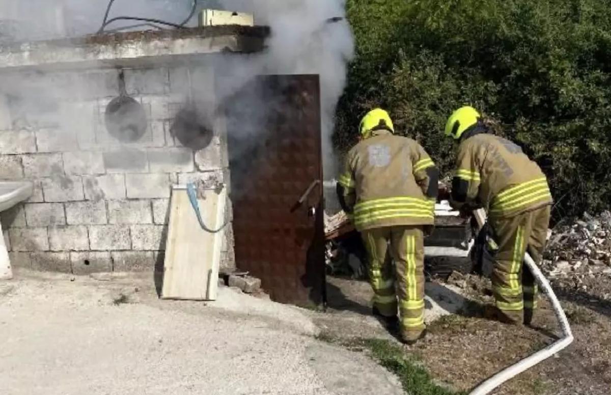 Gönen’de Mermer Atölyesinde Yangın