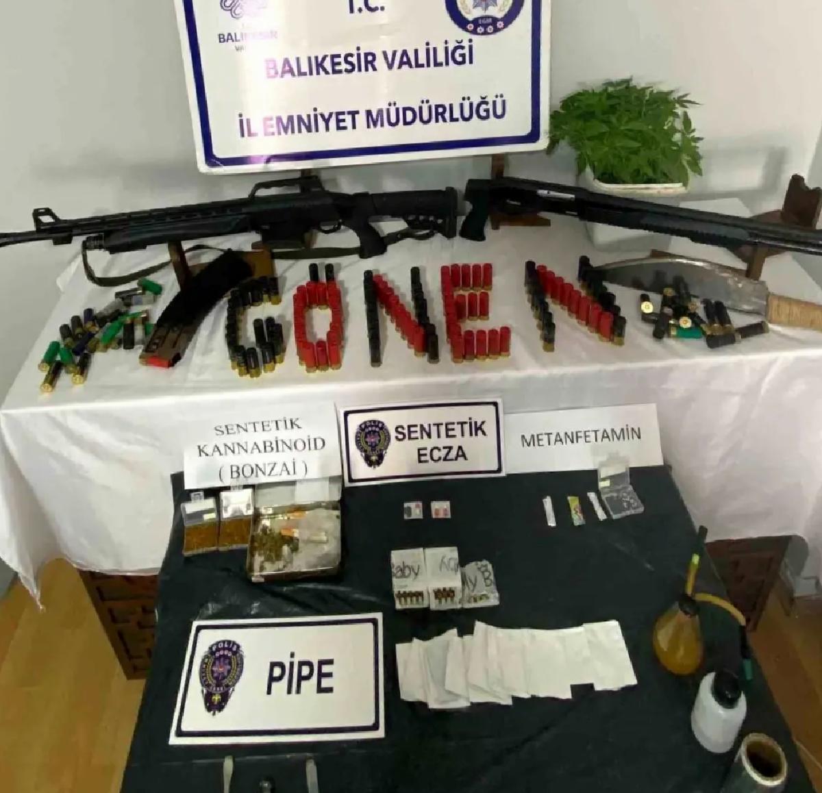 Gönen’de Uyuşturucu ve Silah Operasyonu