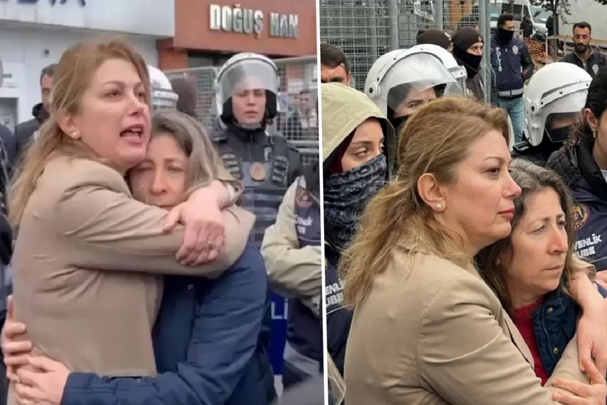 Gözaltına alınmak istenen muhtara sıkı sıkı sarıldı: Onu size vermeyeceğim