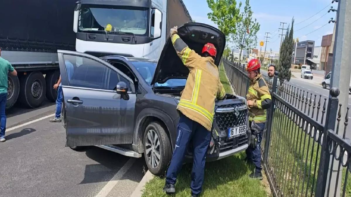 İnegöl’de Tır-Otomobil Kazası: Sürücü Yaralı