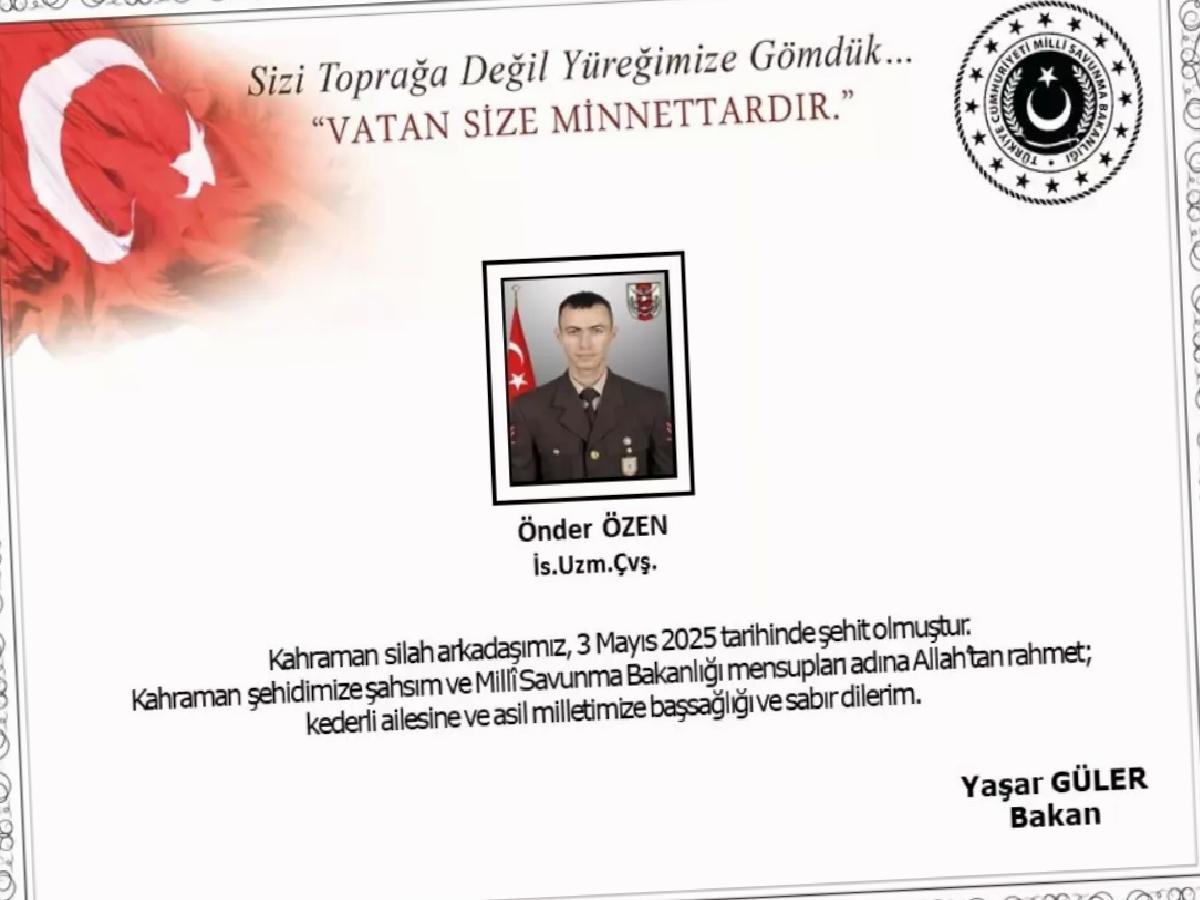 Irak’ın kuzeyindeki Pençe- Operasyon bölgesinde mayına basan uzman çavuş şehit oldu (2)