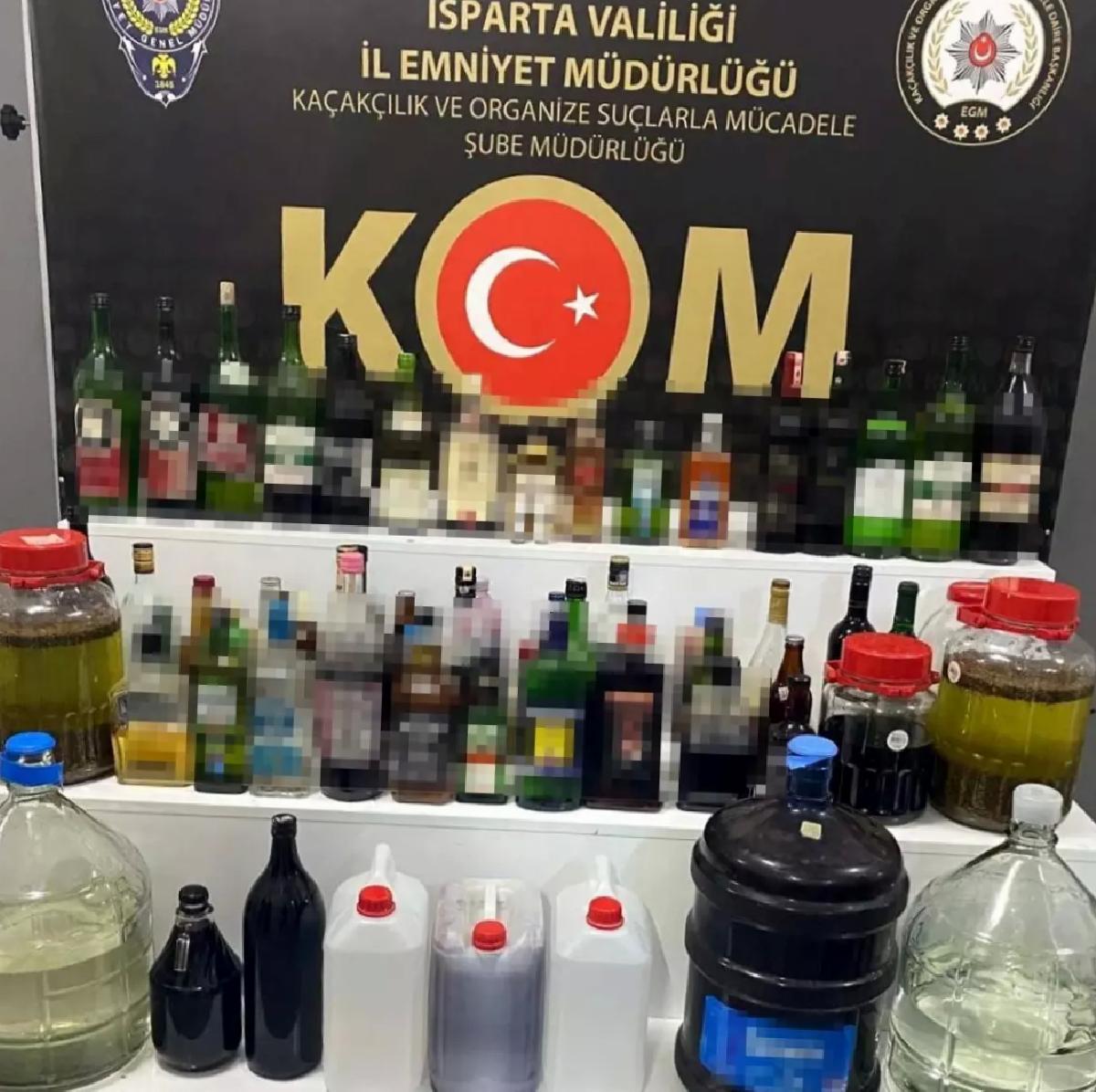Isparta’da Kaçak Alkol Operasyonu